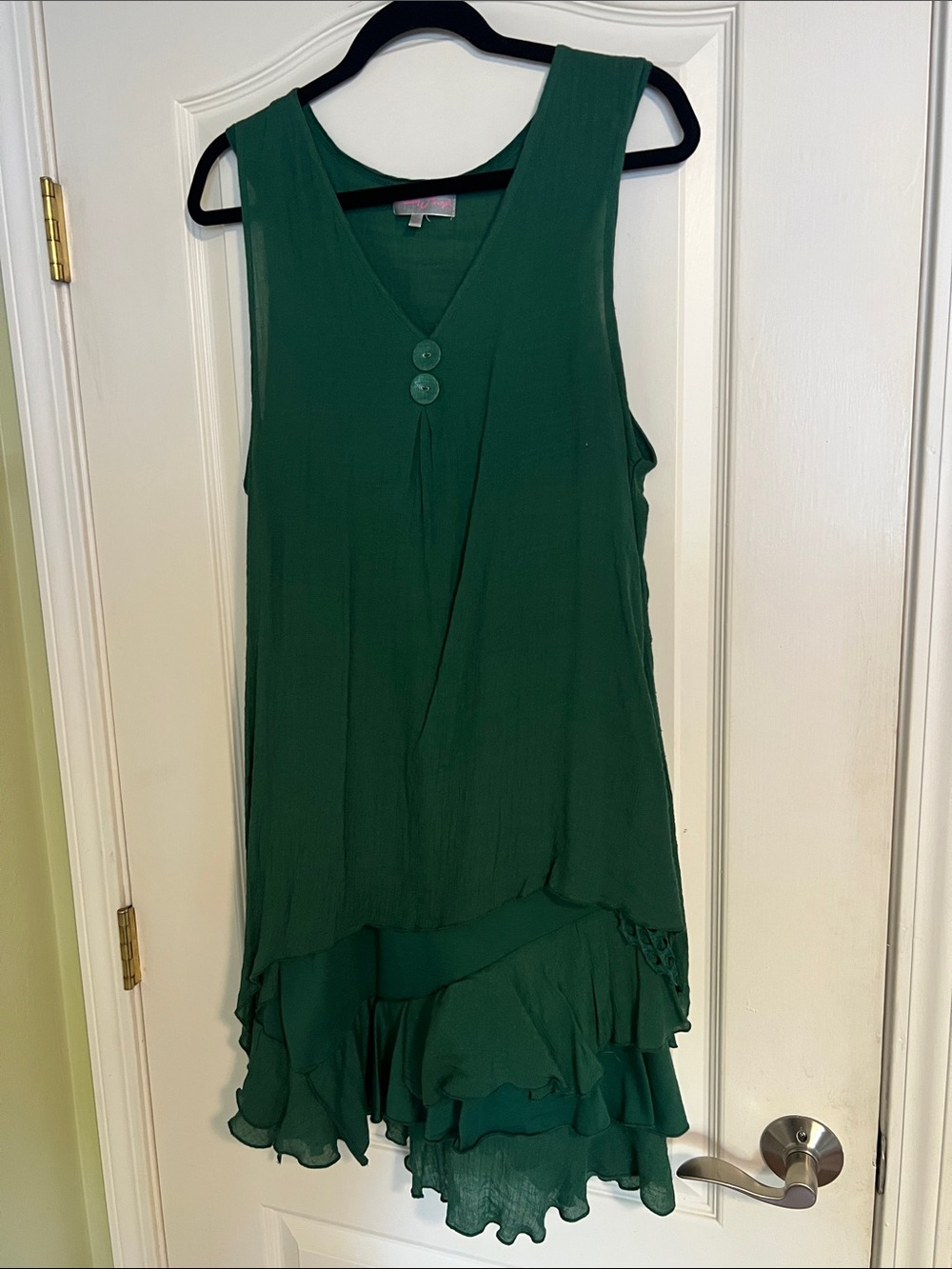 Pretty Angel Emerald Green Asymmetrical Ruffle Dress